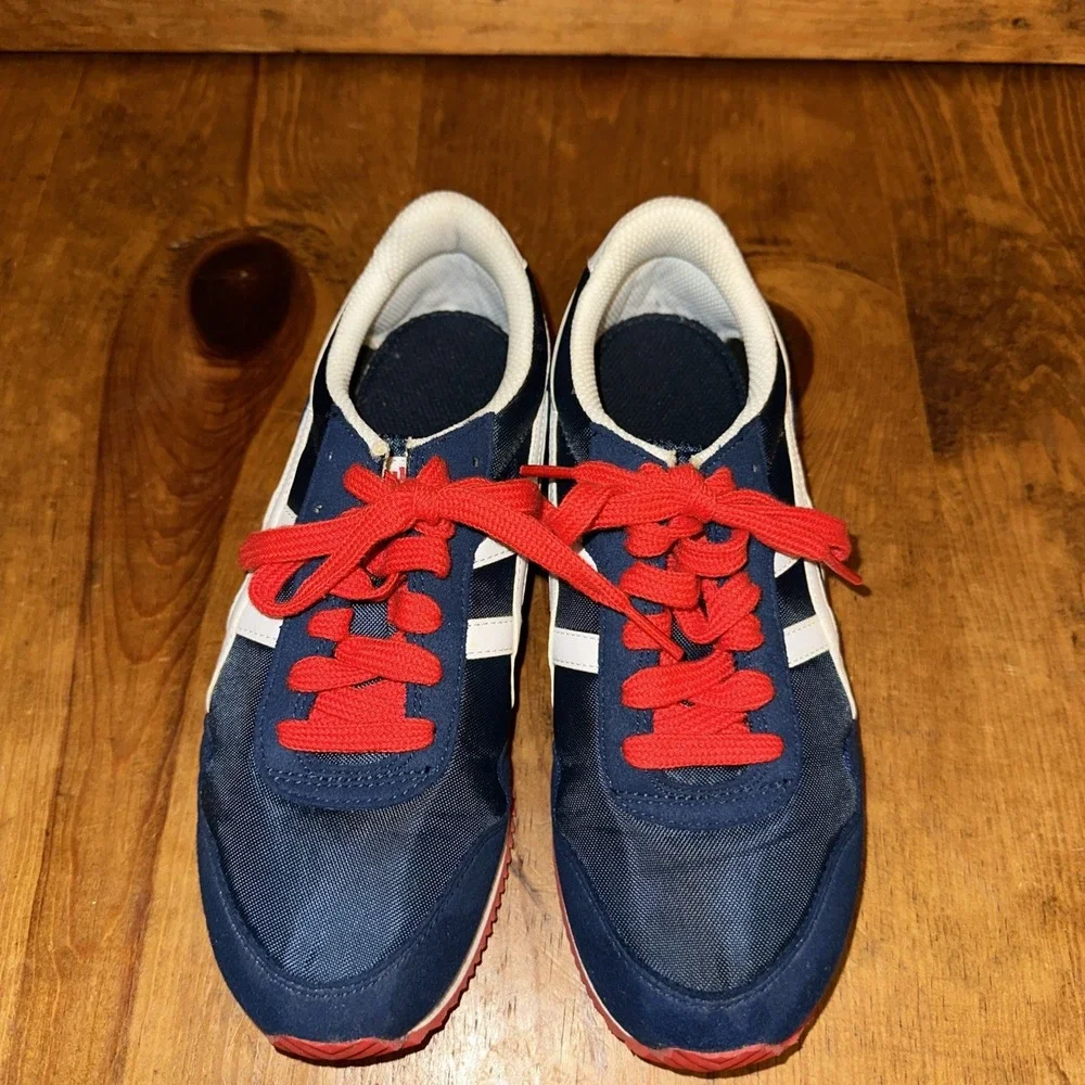 Asics Onitsuka Tiger Serrano Shoes Youth US 4 Navy Blue Sneakers Casual C3A2N